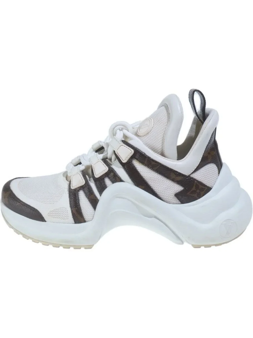 Louis Vuitton Arclight Line Platform Sneakers White Mesh Xleather